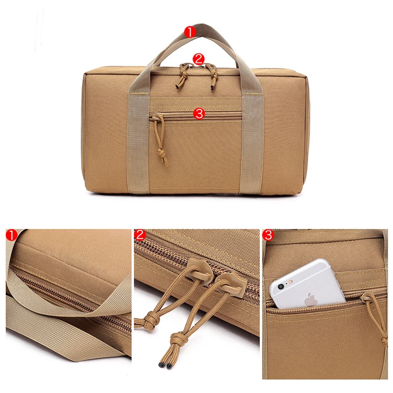 Bolsa de transporte para pistola táctica, funda para Glock Beretta, a prueba de golpes, acolchada, militar, Universal, bolsa de caza - imagen 5