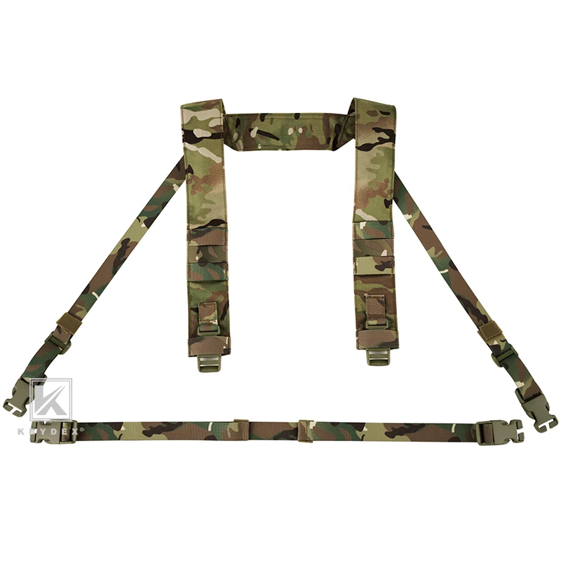 KRYDEX H-arnés de hombro y correa trasera para MK3, MK4, D3CRM, aparejo de pecho, Micro Fight Fat Strap con hebillas masculinas y femeninas, correa de camuflaje - imagen 3
