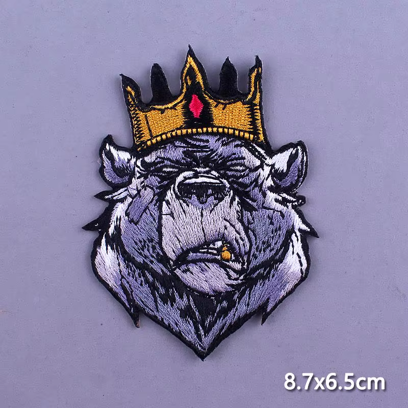 Parche de calavera Punk Rock para planchar en la ropa, parche de motorista para chaquetas, chaqueta de Jeans DIY, Parches bordados de Alien - imagen 2