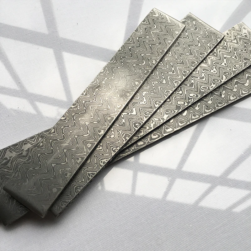 1 pieza de sándwich VG10 de acero damasco con diseño de onda para bricolaje, exquisita fabricación de cuchillos, tratamiento térmico, hoja de cuchillo de acero en blanco - imagen 4