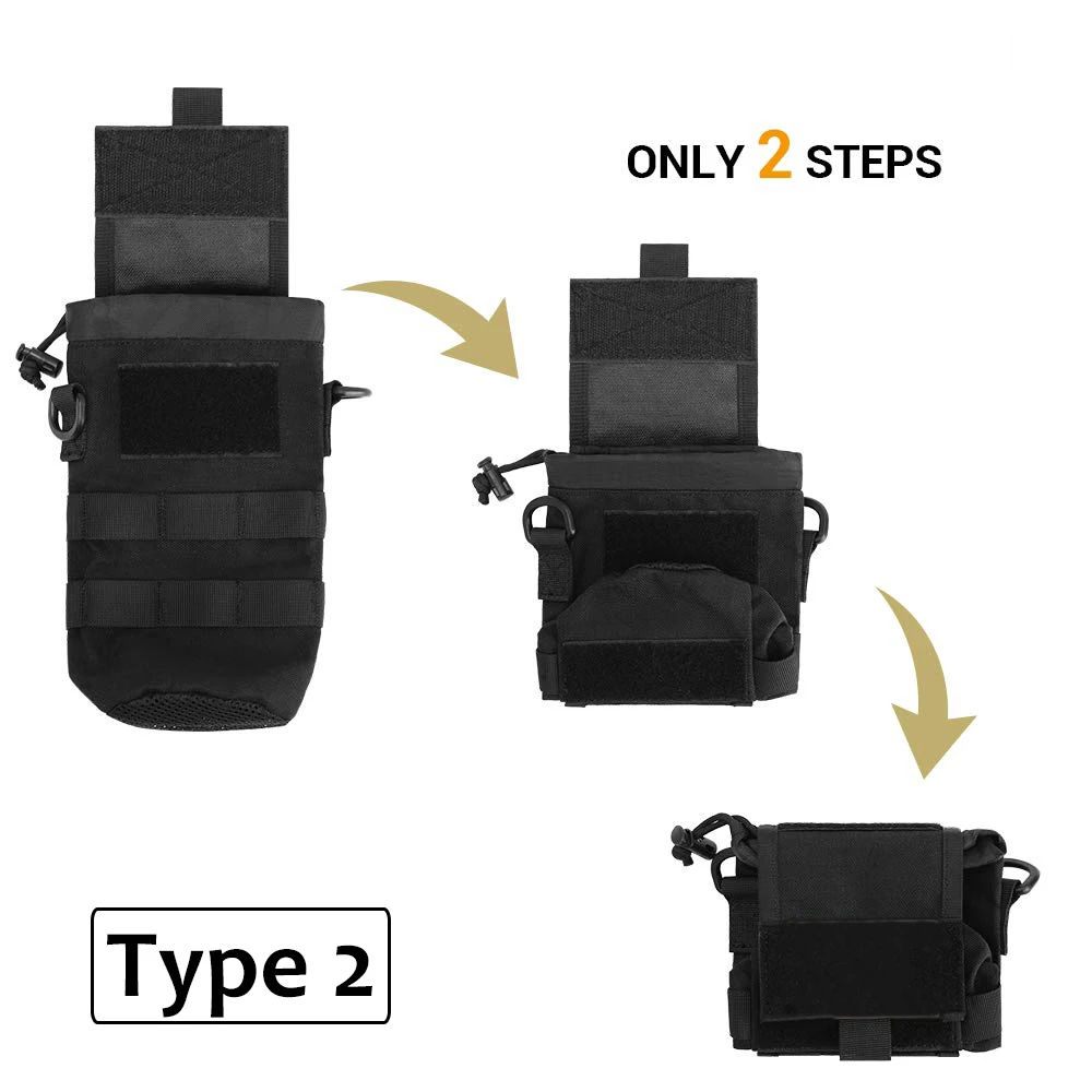 Bolsa táctica para botella de agua de 1,5l, bolsa plegable, soporte para hervidor, para acampar al aire libre, caza, portador de hidratación, nailon 1000D - imagen 3