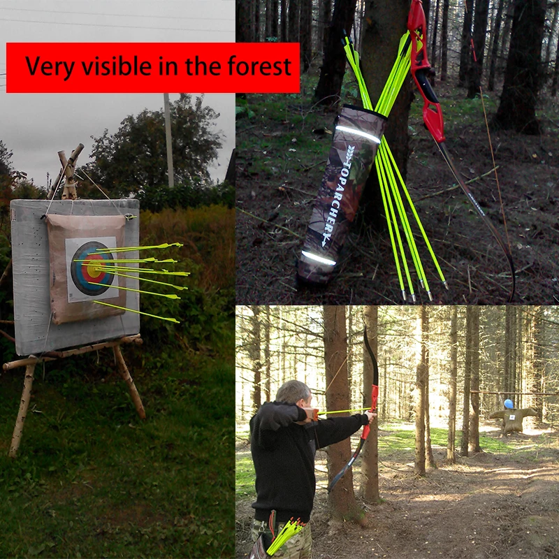 12 Uds. Pernos de flecha de carbono de 30 pulgadas arco compuesto de caza ID6.2 columna vertebral 500 + 6 uds LED iluminado tiro con arco Nock suministros de tiro con arco duraderos - imagen 2
