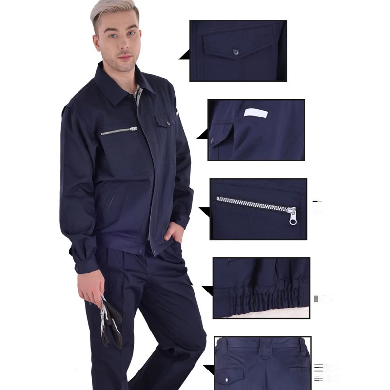 Conjunto de ropa de trabajo para hombre y mujer, trajes de soldadura, reparación de máquinas, monos de gran tamaño, chaqueta protectora de trabajo de seguridad, uniformes de limpieza - imagen 3