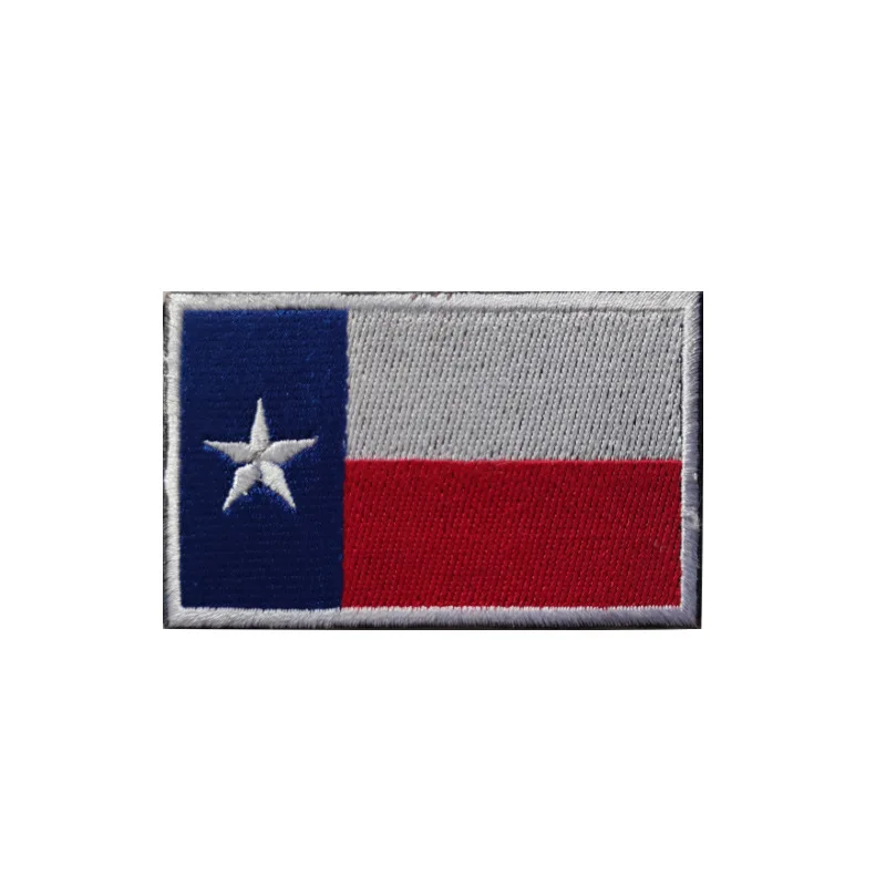 Bordado de la bandera del estado de Texas, parches de gancho y bucle, pegatinas tácticas militares del Ejército en sombrero de tela, insignia de la bandera americana para mochila - imagen 3