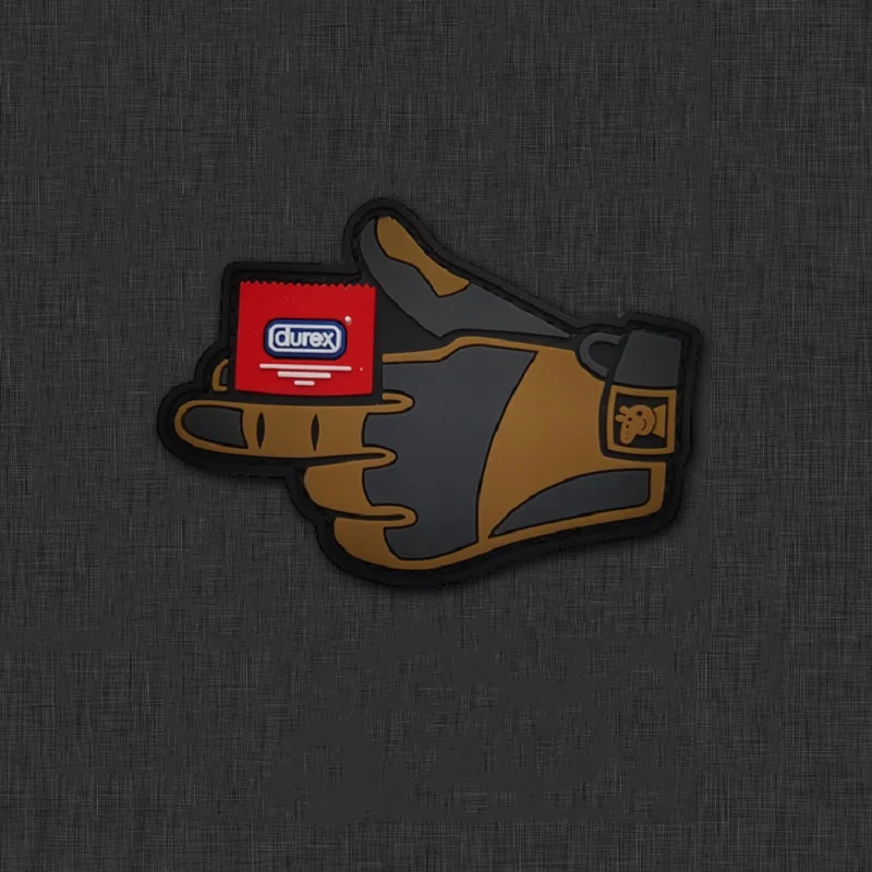 Guante de dibujos animados 3D, parches de PVC, equipo de caza, insignia táctica, brazalete para ropa, decoración de mochila - imagen 4