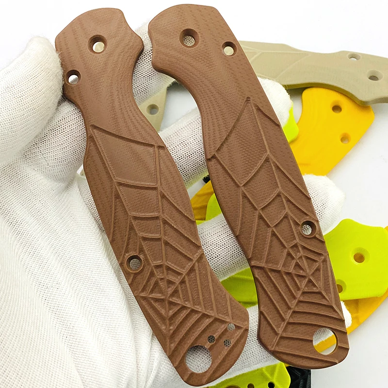 1 par de empuñaduras de hoja G10 para Para2 C81, cuchillo plegable de araña, Material de parche, empuñaduras de tela de araña, accesorios DIY - imagen 5