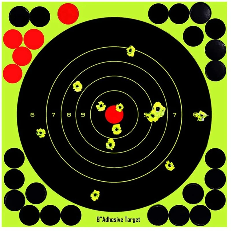 Objetivo de tiro de 8 pulgadas, papel autoadhesivo para disparar, pegatinas de objetivo reactivo, paquete de 30/40/50, pistola de Rifle, pistola BB, Airso - imagen 3