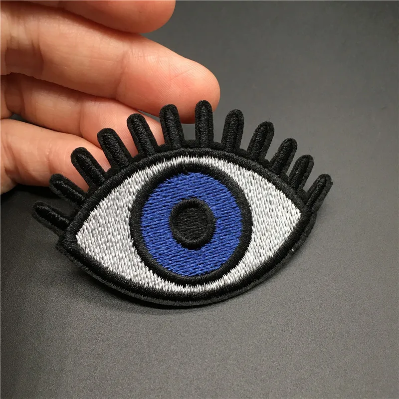 Tamaño del ojo: 6,6x4,6 cm DIY rayas para ropa, parche bordado, insignia para planchar, pegatinas para ropa, decoración de apliques - imagen 4