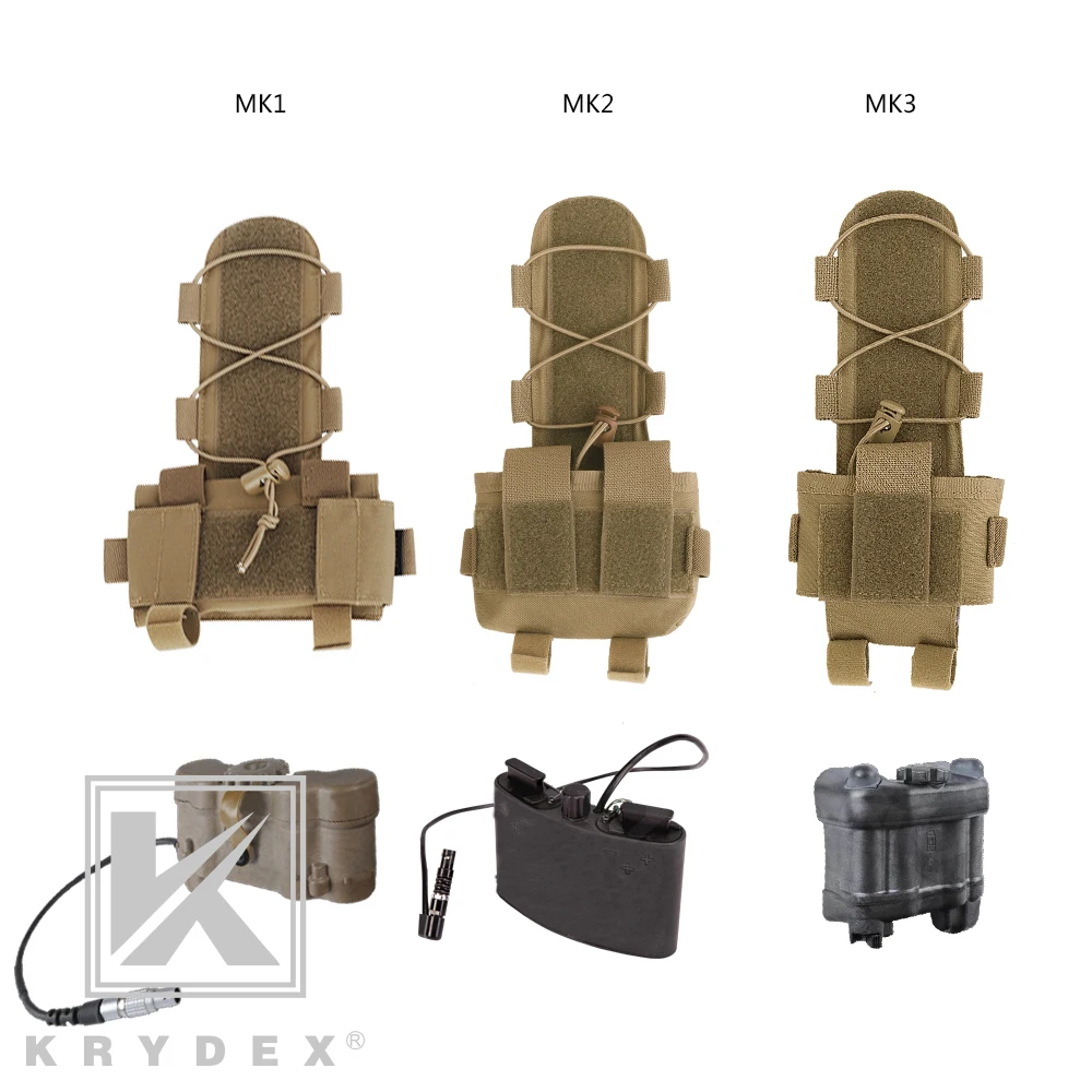 KRYDEX-bolsa táctica para paquete de batería MK1, accesorio para casco de combate, sistema de retención de almacenamiento, caja de batería de GPNVG-18 de contrapeso - imagen 5