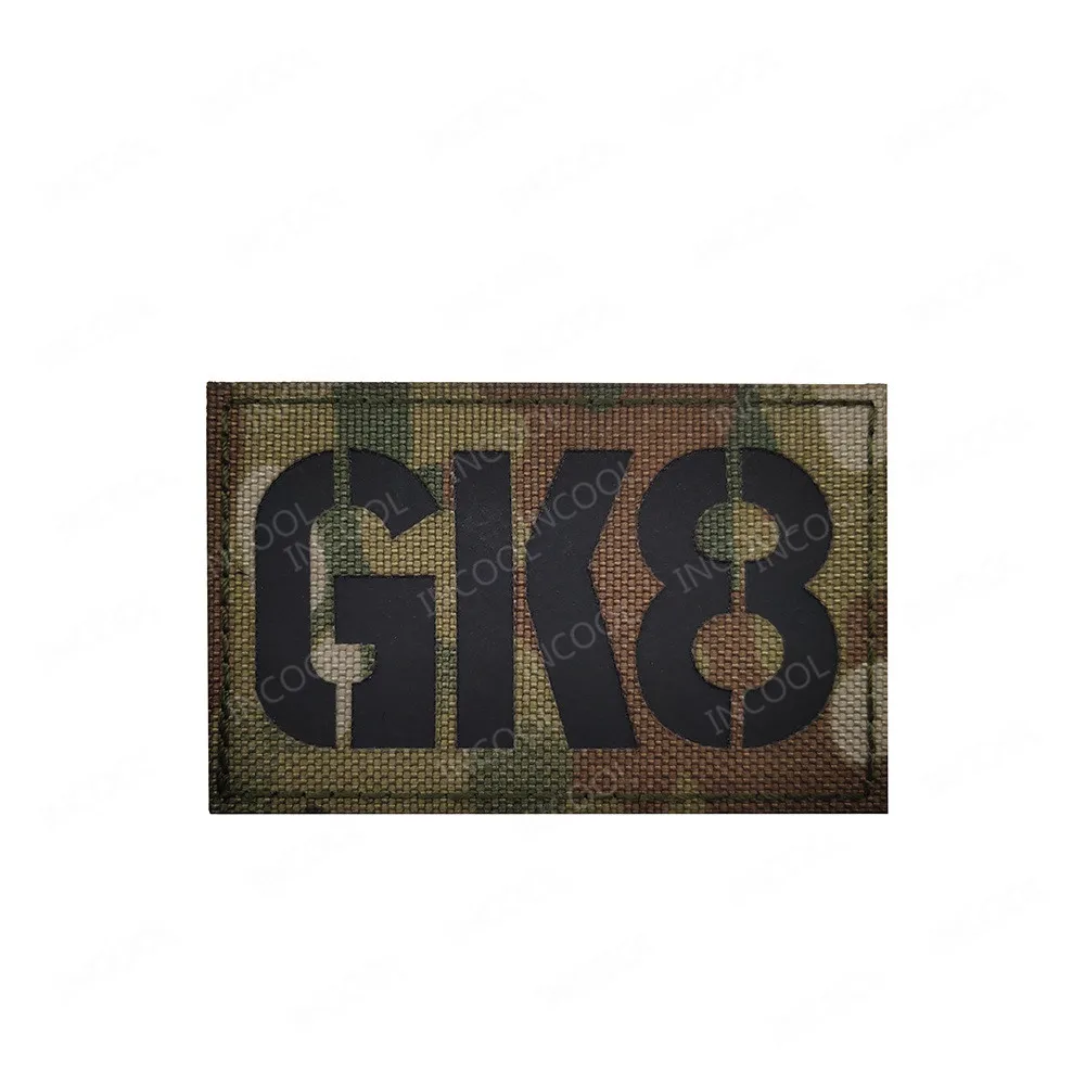Parche táctico militar con letras GK 1 a 10, parche reflectante infrarrojo IR, brazalete, insignias para ropa, mochila, chaquetas - imagen 5