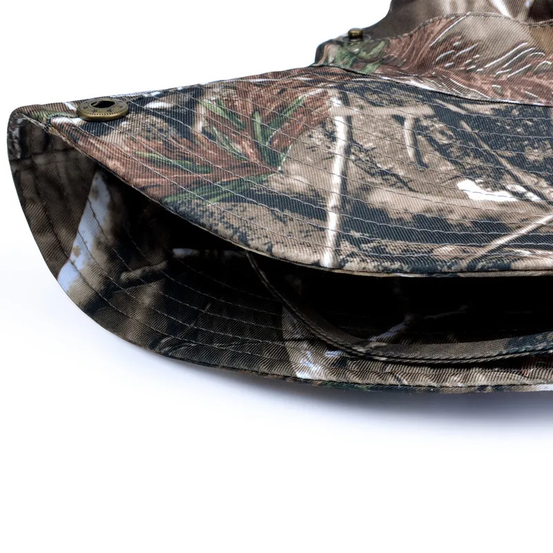 Primavera Verano protección solar Bonnie sombrero camuflaje biónico caza pesca gorra transpirable al aire libre Casual sombrero con cordón - imagen 4