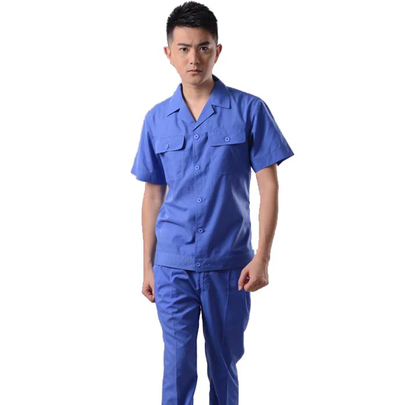 Uniformes de sección delgada de verano, monos de trabajo, traje masculino, taller de fábrica, reparación de automóviles, servicio de seguro laboral, mecánico transpirable - imagen 3