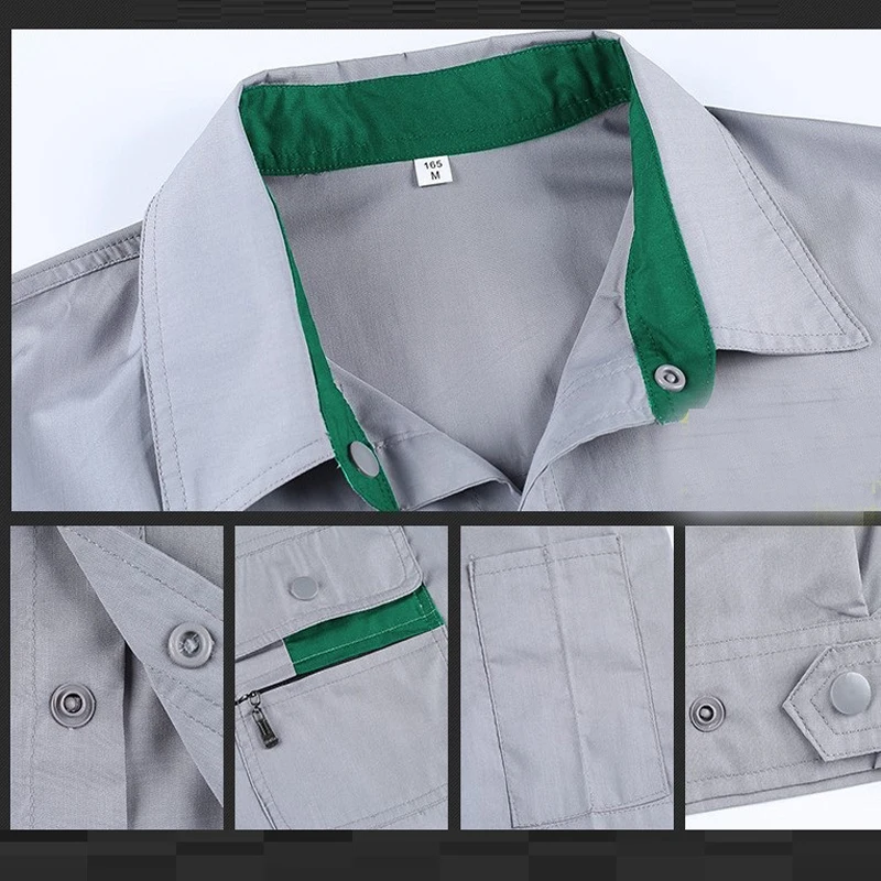 Monos finos de manga corta para trabajadores, uniformes de trabajo resistentes al desgaste, cómodos, transpirables, para Taller de reparación de automóviles - imagen 4