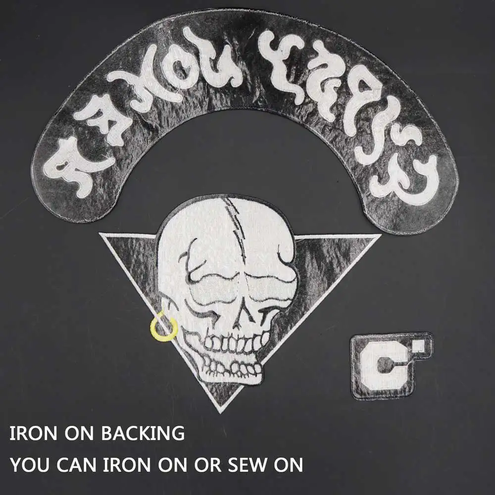 Cráneo Gypsy Joker Australia bordado motocicleta motero parche pegatina insignia para ropa sombrero bolsas hierro en el respaldo - imagen 4