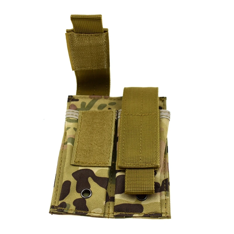 Bolsa táctica Molle para doble pistola, cinturón para cargador de 9mm, soporte para linterna, accesorios de bolsillo para caza - imagen 4