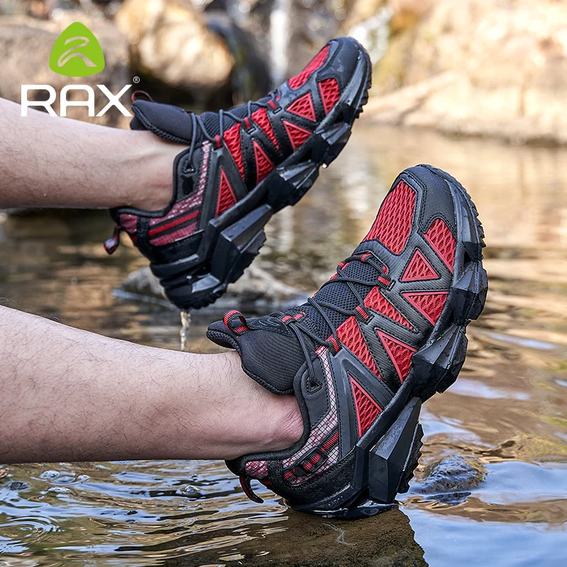 RAX-zapatos de senderismo para hombre, zapatillas de deporte para exteriores, botas de Trekking de malla transpirable, botines tácticos para caminar, acampada y turismo - imagen 3