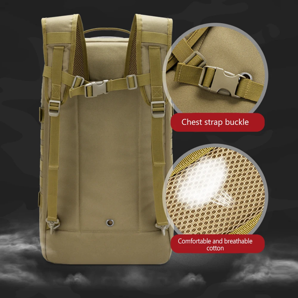Mochila Táctica Militar Viaje Hombre Bolsa Deportiva Grande Nailon Capacidad 65L Ideal Acampar Senderismo Aire Libre X167A - imagen 2