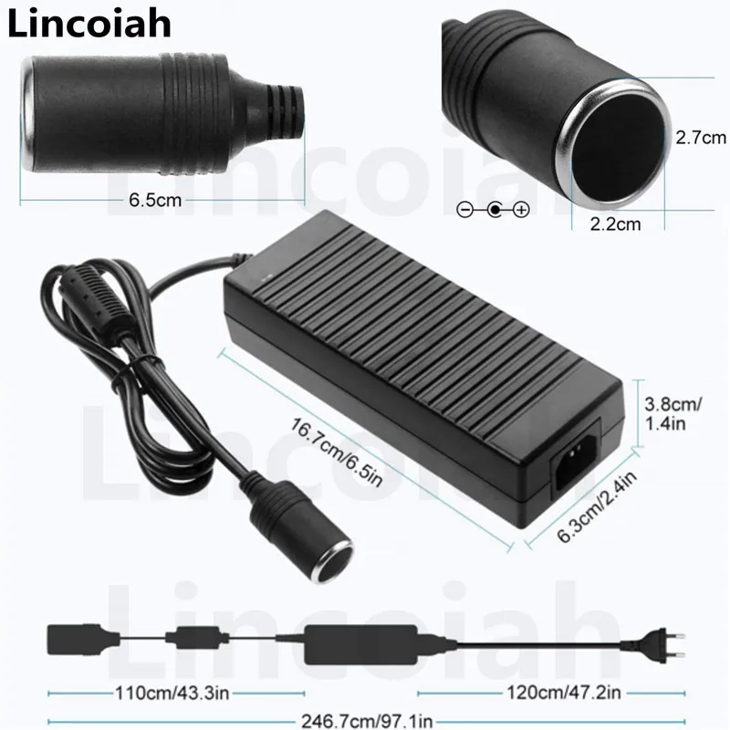 Adaptador de CA 110-220V a cc 12 V 2A 3A 5A 6A 8A 10A, convertidor de encendedor de cigarrillos, inversor de 12 V para bomba de aire de coche - imagen 4