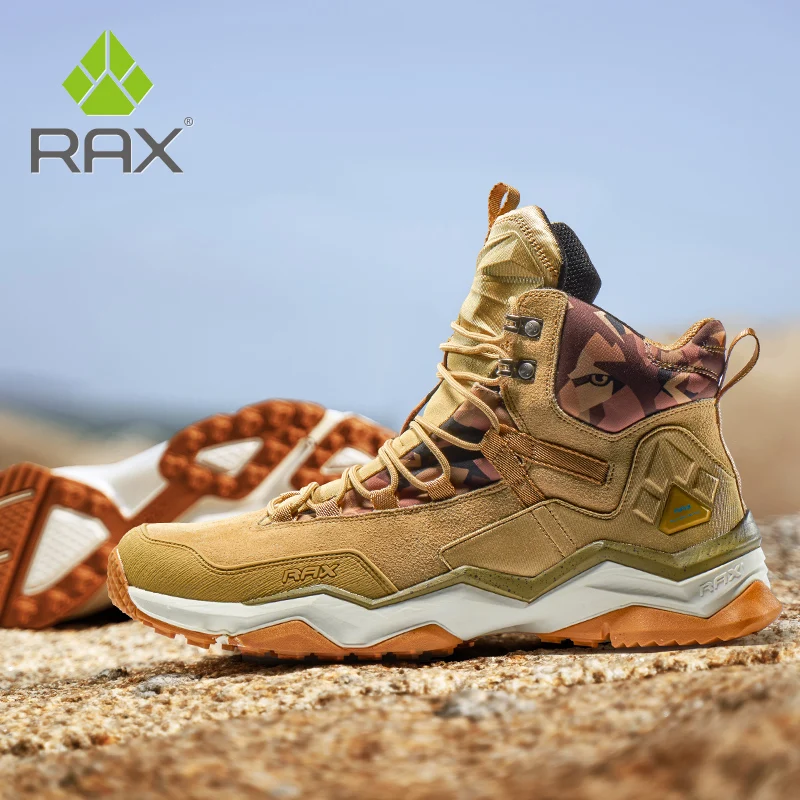 Rax zapatos de senderismo impermeables de piel de vaca, botas de caza al aire libre para hombre, zapatos de Trekking de montaña, botas tácticas deportivas para mujer, zapatos para caminar