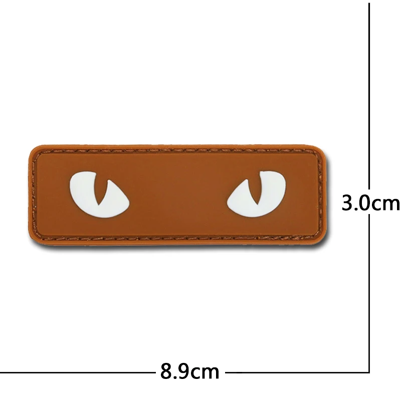 Parches de goma de PVC 3D luminosos de ojo de gato, brazalete militar táctico, insignia, gancho, pegatinas de tela, apliques de emblema de hombro - imagen 4