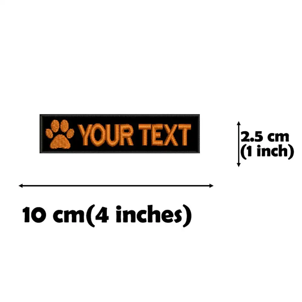 Parche de texto con nombre personalizado bordado de pata de perro, insignia de rayas, parches de respaldo de hierro o gancho y bucle para Collar de perro - imagen 3