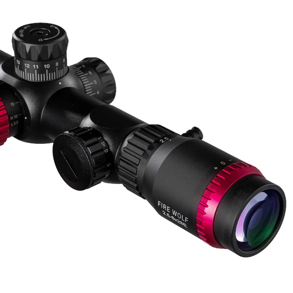 Fire Wolf FFP 2,5-8x28 alcance doble alcance cruzado caza verde rojo iluminado Riflescope QZ Rifle Scope mira óptica táctica - imagen 5