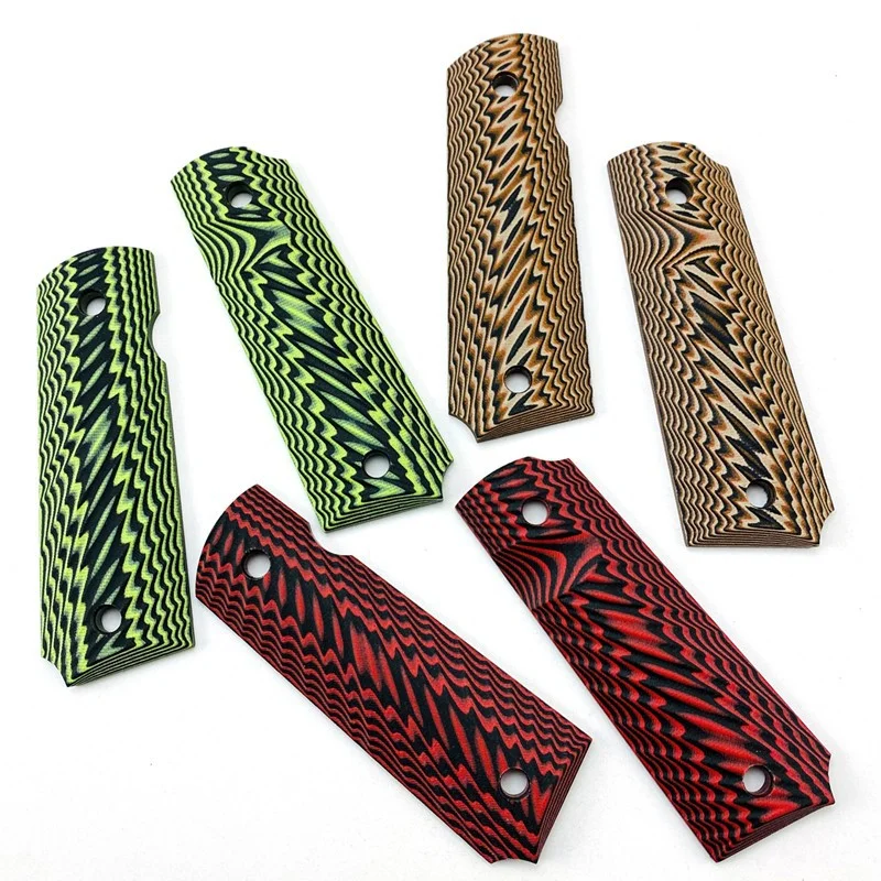 1 par G10 Material CNC tácticas 1911 empuñaduras parche DIY hacer decoración texturizada losas escalas accesorios personalizados gris desierto - imagen 2