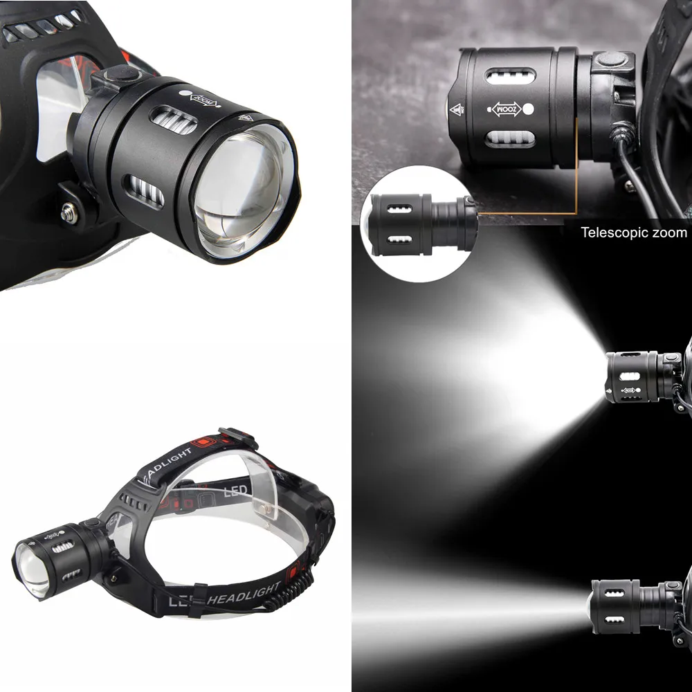 Potente linterna frontal Led XHP70.2 XHP50.2, linterna frontal con Zoom, linterna con batería 18650, linterna de pesca recargable por USB - imagen 5