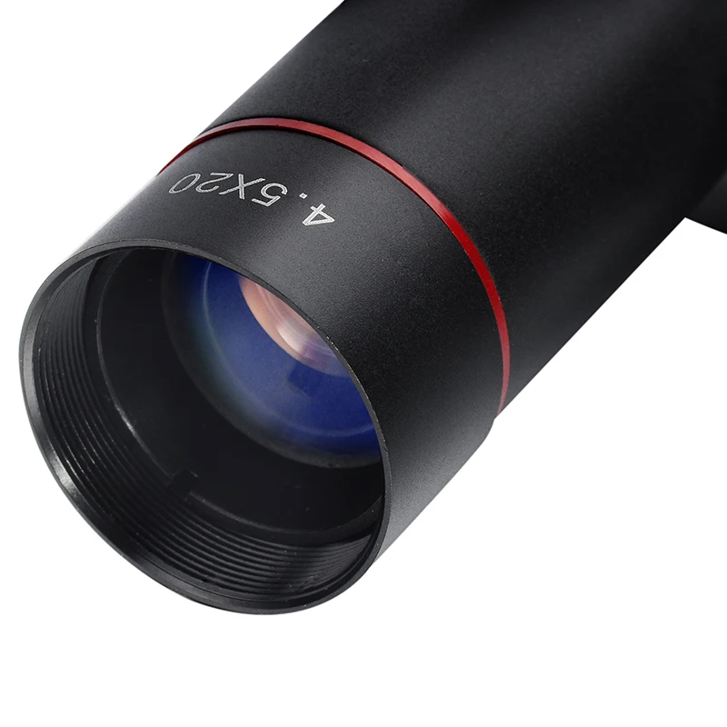 Mira óptica compacta 4,5x20 AK74 AK47 AR15, mira para Rifle de caza, mira telescópica Mil Dot iluminada en rojo, caza de aire para francotirador - imagen 5