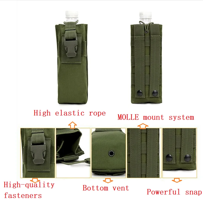 Bolsa de botella de agua multifuncional al aire libre, bolsa de walkie-talkie táctica Molle, ventilador militar, bolsa de accesorios de camuflaje para deportes al aire libre - imagen 2