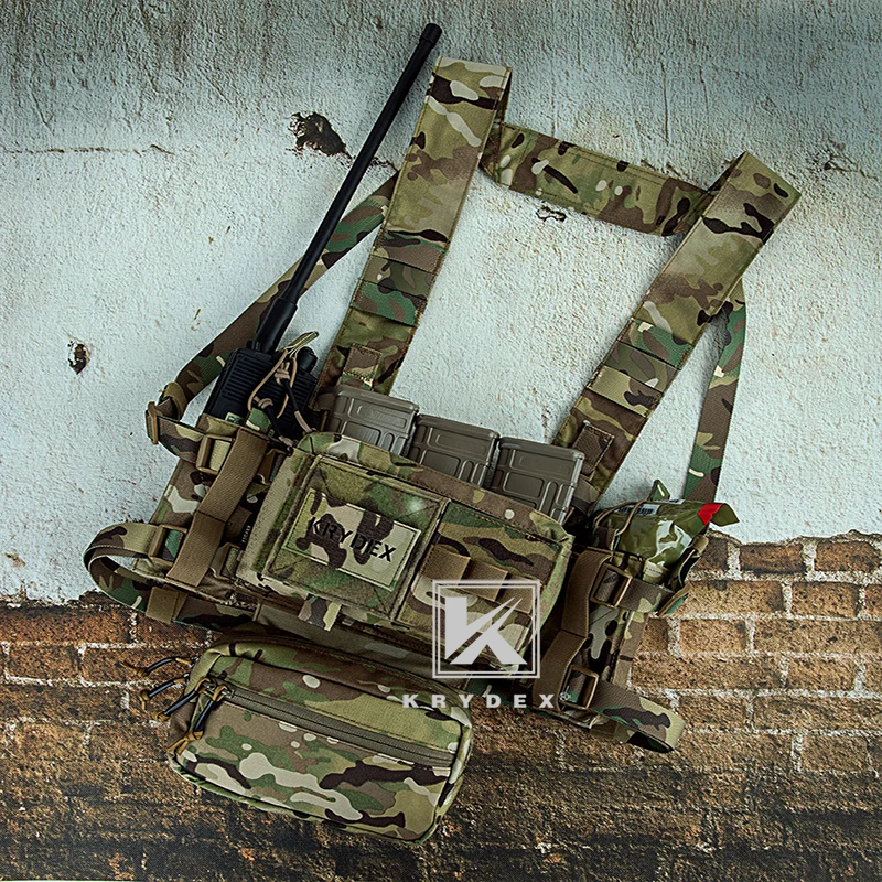 KRYDEX-funda táctica para Radio con gancho y bucle, faja, funda lateral para revista para caza MK3 MK4, chaleco de aparejo para el pecho - imagen 3