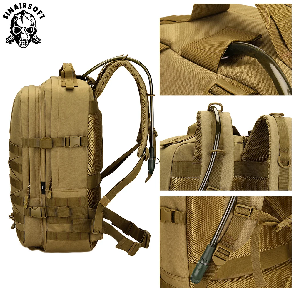 Mochila táctica Molle impermeable SINAIRSOFT 45L para acampar, senderismo, viajes, escalada, montañismo, mochila para deportes al aire libre - imagen 4