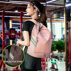 Mochila gym mujer con compartimento zapato – Bolsa entrenamiento húmeda y seca