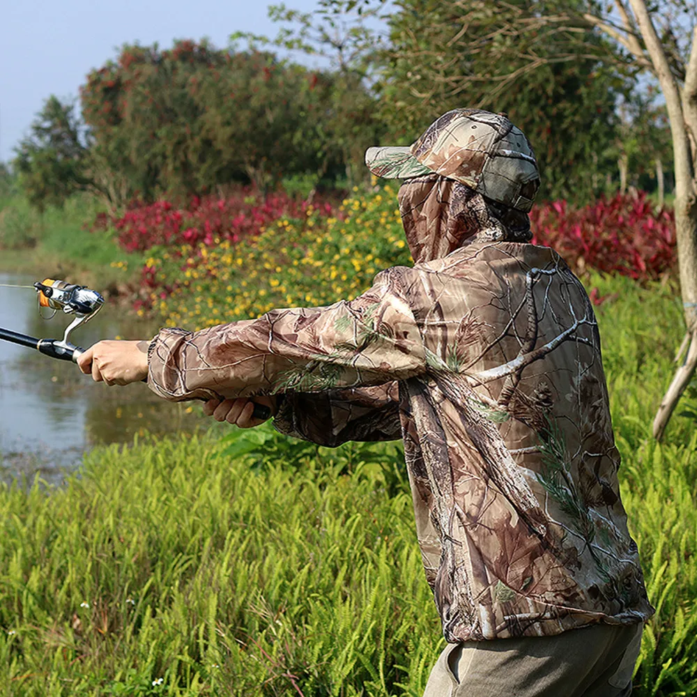 Chaqueta con capucha de camuflaje biónico de árbol ultradelgado, chaqueta impermeable para caza, pesca, aventura, escalada, Camping, Top deportivo - imagen 5