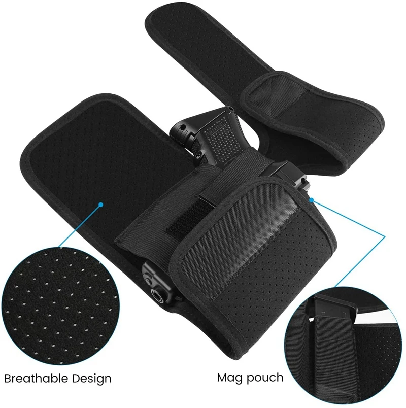 Fundas de tobillo con bolsa para cargador, funda de pistola de transporte oculta para G42 43 27, Ruger LCP, Bodyguard 380, Revolvers, S & W, M & P Shie - imagen 5