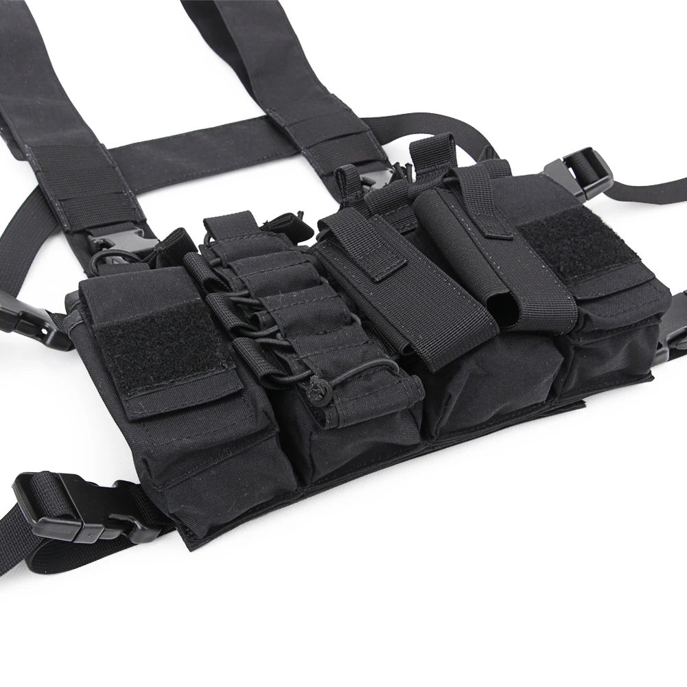 Chaleco de caza táctico Airsoft D3, portador de placa de pecho con Rifle M4 5,56 AK 7,62, pistola doble individual, bolsa de cosas GP - imagen 5