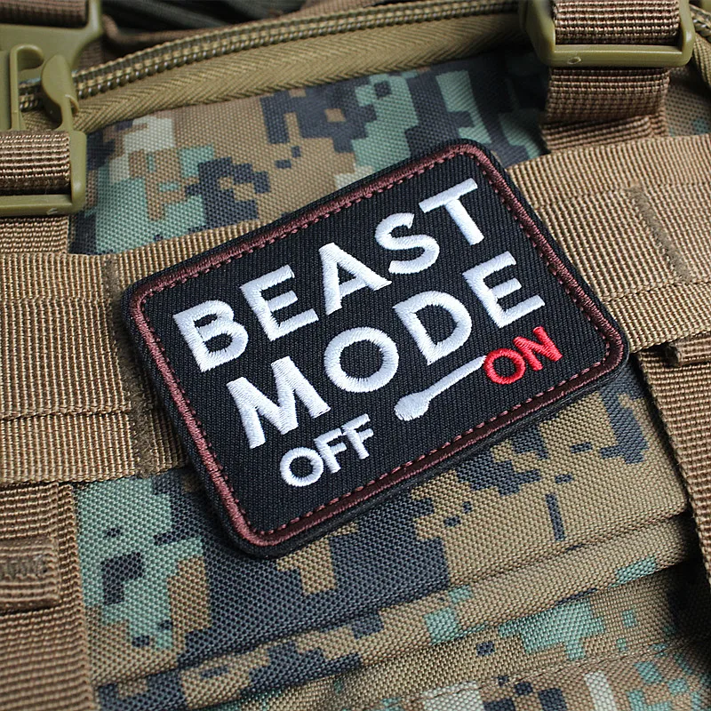 MODO BEAST ON OFF Parches bordados Carta táctica para ropa Mochila Accesorios Brazaletes Apliques - imagen 4