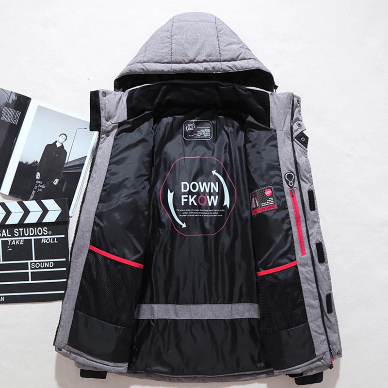 Chaquetas cálidas de invierno para hombre, Parka de plumón de pato blanco, sombrero de soporte acolchado grueso, abrigo informal de alta calidad, abrigo de plumón de moda - imagen 2