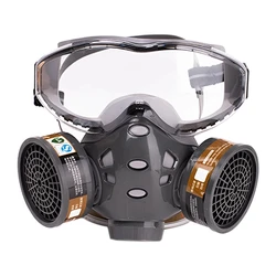 Máscara de gas táctica filtrante carbón activo con goggles