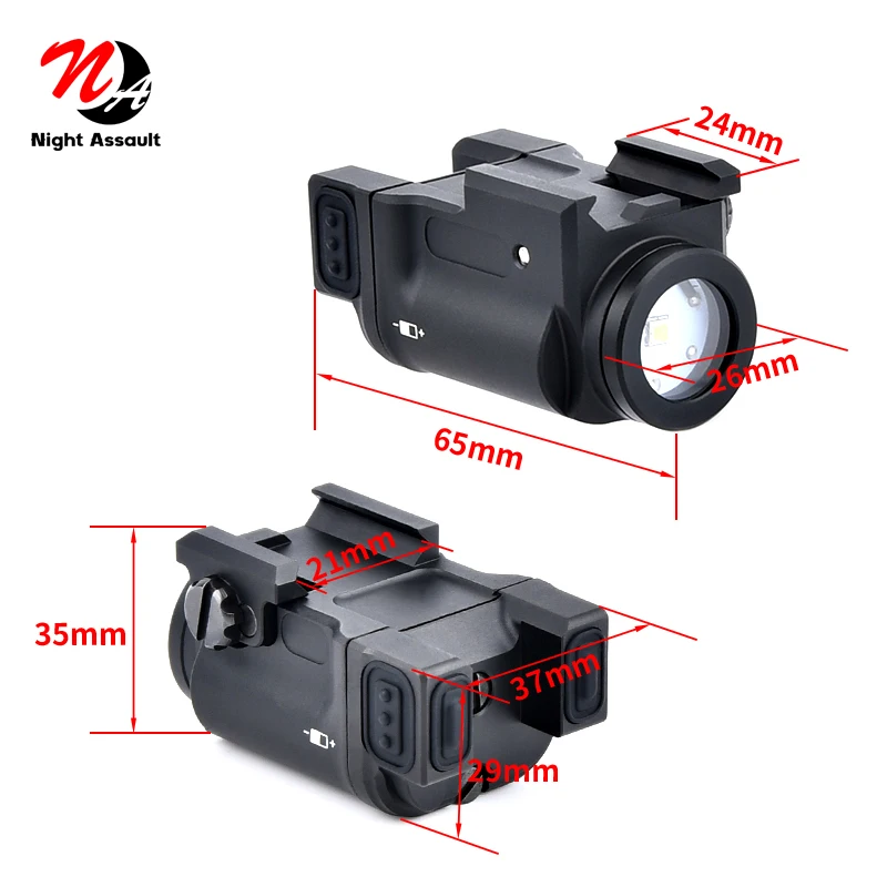 WADSN-Zenit KLESCH-1 K1S GEN.2.0, potente linterna táctica de 400 lúmenes, luz para arma de caza, Airsoft, pistola glock G17 - imagen 5