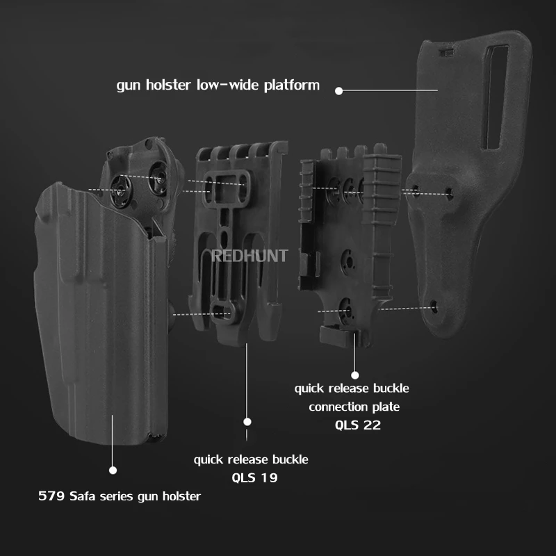 Kydex-funda de servicio rápido, sistema de horquilla de bloqueo, plataforma QLS19 para caza CS Paintball - imagen 5