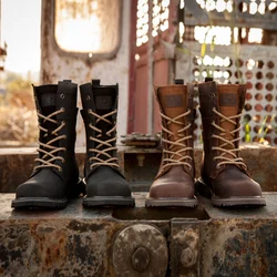 Botas tácticas impermeables de piel para senderismo y caza