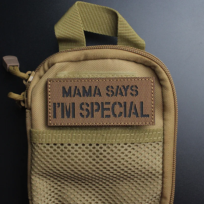 MAMA SAYS I'M SPECIAL parches tácticos de nailon insignias luminosas reflectantes IR para decoración de mochila de ropa - imagen 4