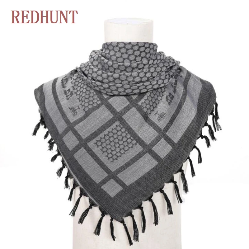 Pañuelo táctico con borlas, bufanda árabe Shemagh KeffIyeh, chal ligero para el desierto, para acampar al aire libre y senderismo - imagen 4