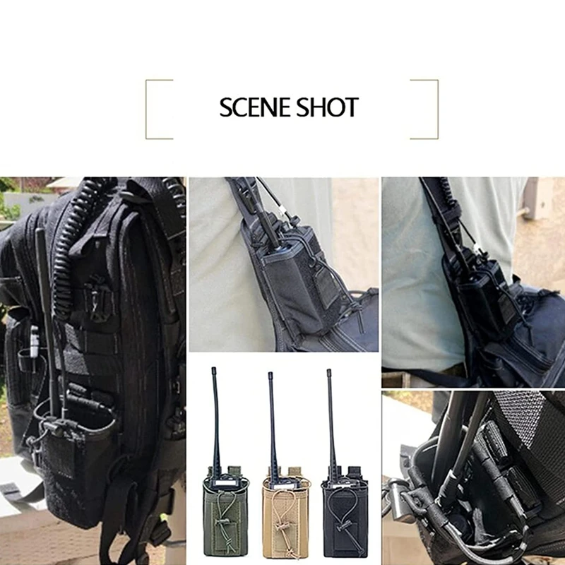 Soporte táctico para Radio Molle, funda para Radio, funda para Radios de alta resistencia para Walkie Talkies de dos vías, equipo de caza Baofeng - imagen 4