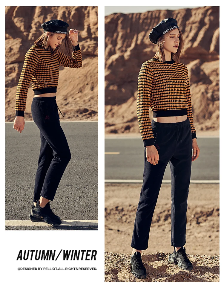 Pelliot-pantalones elásticos para senderismo de invierno para mujer, pantalones deportivos para exteriores, pantalones de lana para acampar, pantalones de Trekking de montaña, pantalones de lana - imagen 4