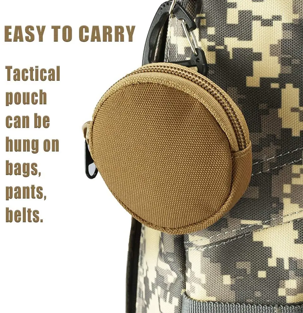 Riñonera táctica Molle, práctica riñonera para exteriores, billetera colgante con llave, bolsillo redondo con cremallera, bolsa pequeña para acampar - imagen 2