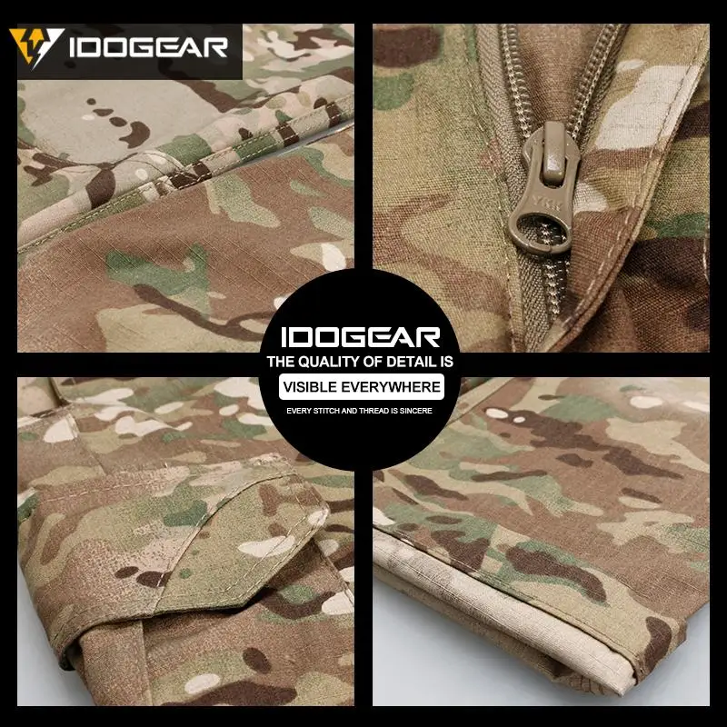 IDOGEAR-Pantalones tácticos GL CP Field Airsoft, pantalones de combate informales, suaves y flexibles, Camuflaje Multicam, 3204 - imagen 4