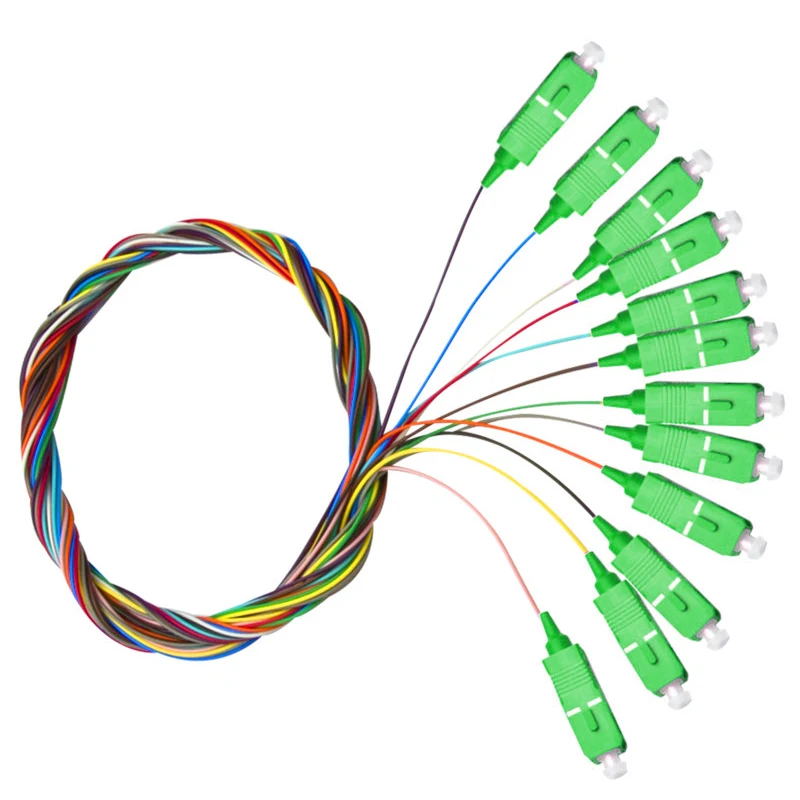 Cable de fibra óptica Pigtail SM(9/125), 12 colores SC/APC, 1M, fanout, SM simplex, envío gratis - imagen 4