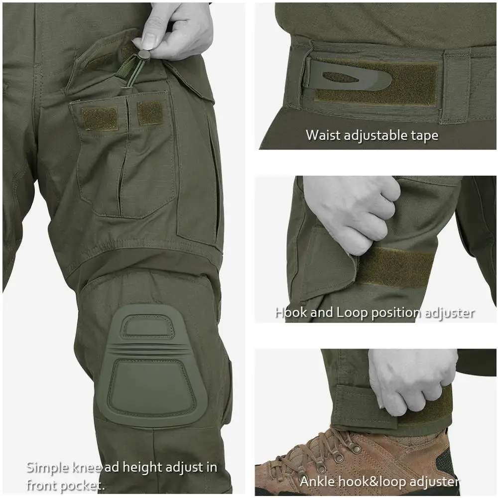 KRYDEX Kit de camisa y pantalones de camuflaje táctico conjunto de uniforme de combate para caza al aire libre equipo de senderismo - imagen 4